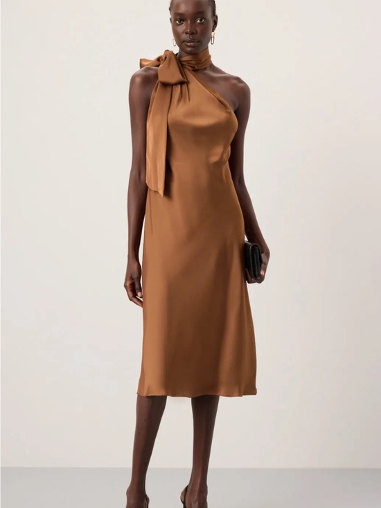 Ralph Lauren Dresses & Skirts - Ralph Lauren One-Shoulder Tie-Neck Dress